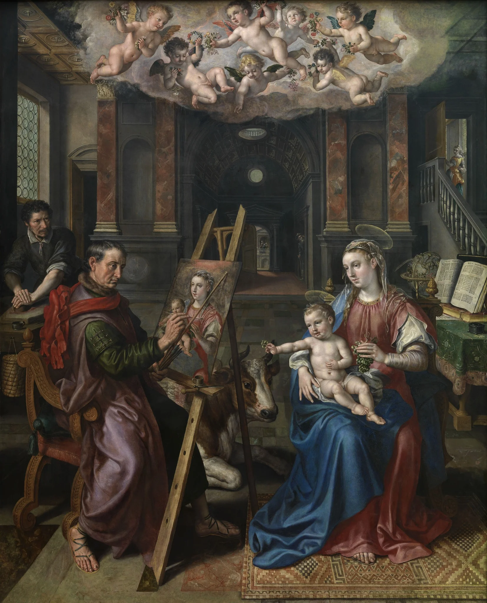 Saint Luke painting the Madonna, detail