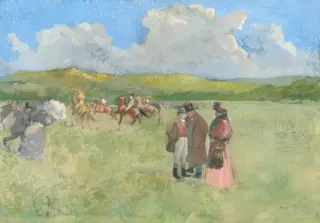 The Race Track, by Jean-Louis Forain, gouache, 1891