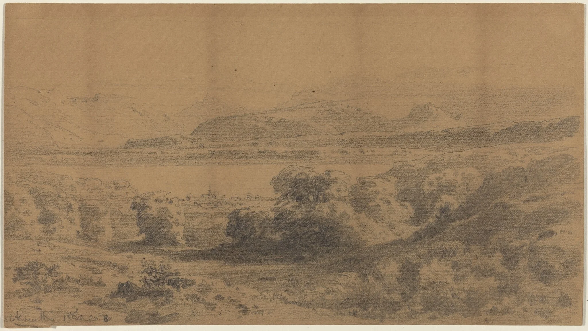 Panorama on a Mountain Lake, detail