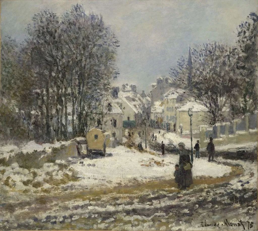 L'Entrée de la Grande Rue à Argenteuil, l'hiver, by Claude Monet, oil, 1875