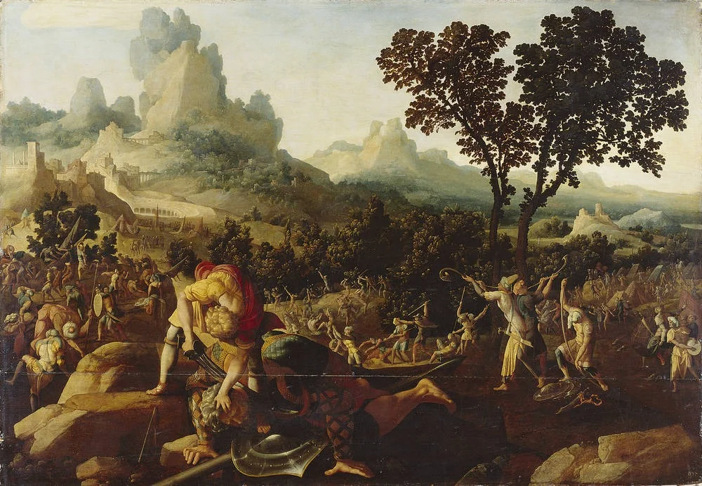 David and Goliath, detail