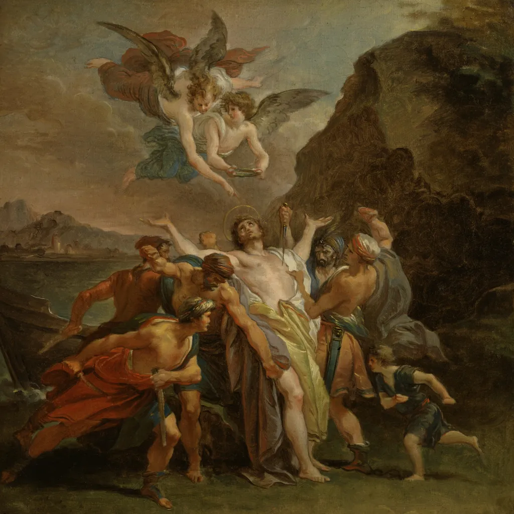 The Martyrdom of the Blessed Signoretto Alliata, by Giuseppe Cades, oil, 1798