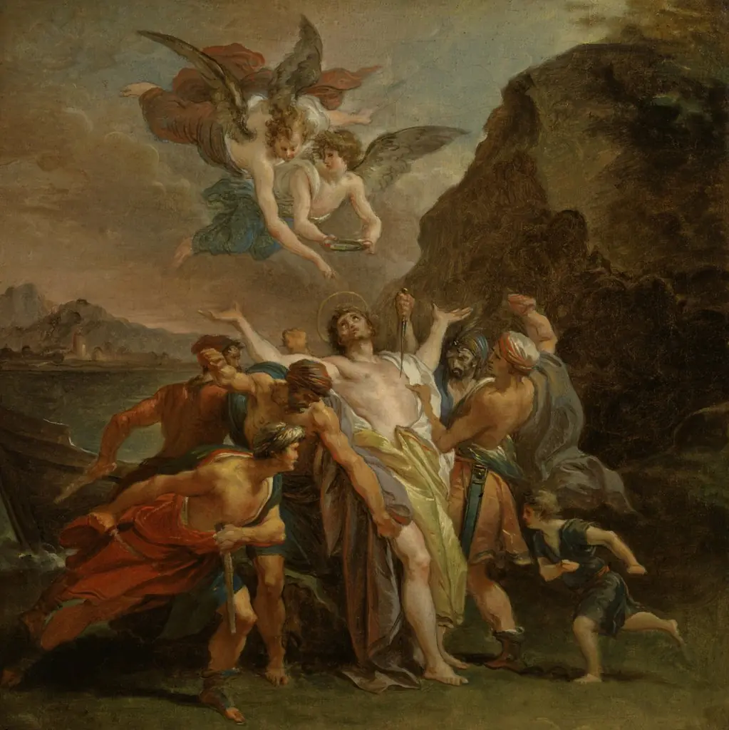 The Martyrdom of the Blessed Signoretto Alliata, by Giuseppe Cades, oil, 1798
