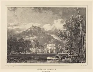 Chateau d'Argyle, by Richard Parkes Bonington, ink, 1826
