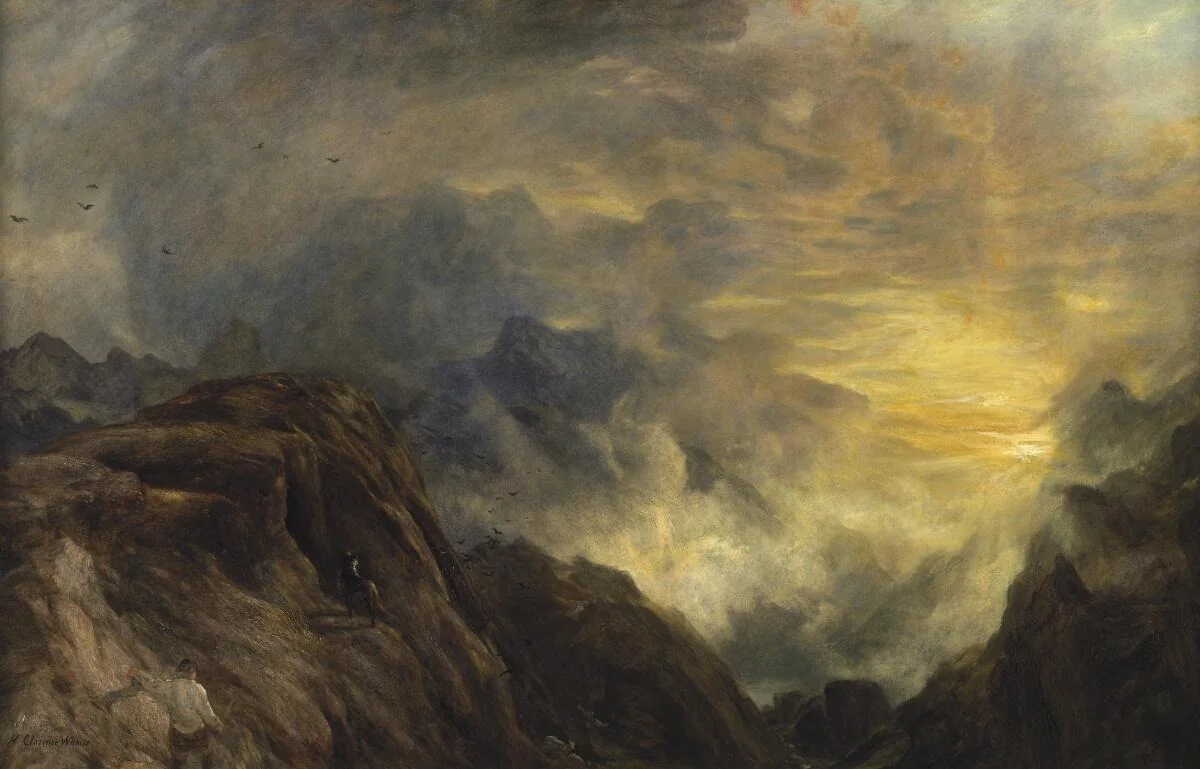 Mountain mist, sun rise (Lake District), detail