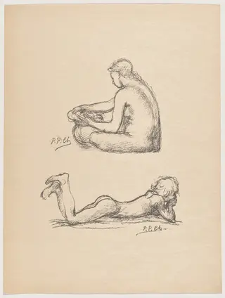 Croquis (Sketches), by Pierre Puvis de Chavannes, ink, 1895