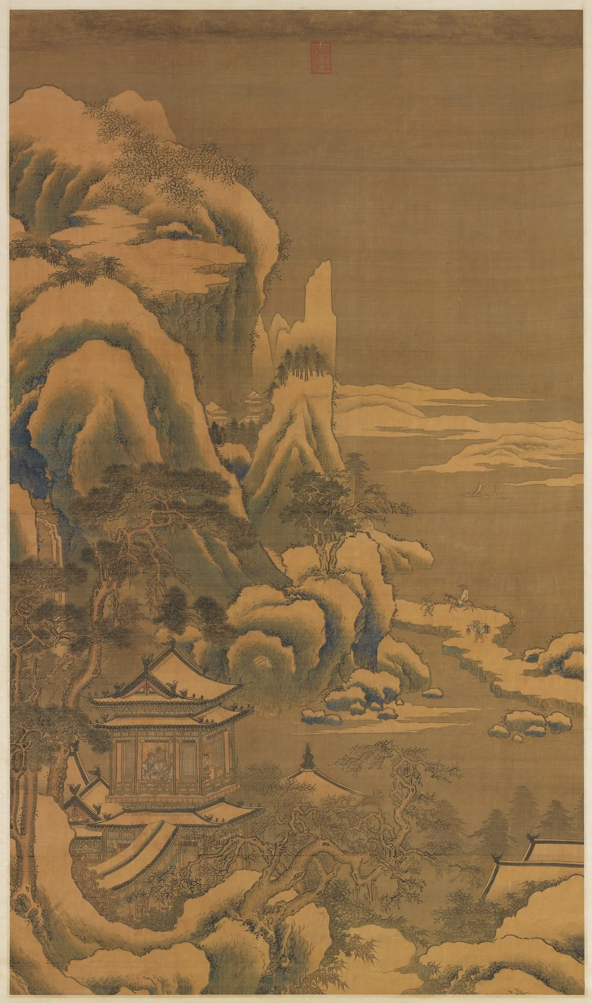 Auspicious Snow Accumulating in Winter, detail