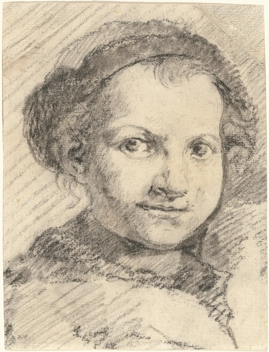 A Boy Smiling, by Francesco Zuccarelli, chalk, 1750