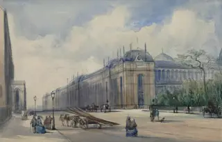 South-east aspect of the 1862 Exhibition Building, by William Callow, watercolor, 1862