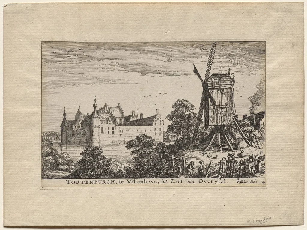 Four Castles in Holland and Utrecht:  The Castle Toutenburgh in Vollenhove, by Claes Jansz Visscher, 1617
