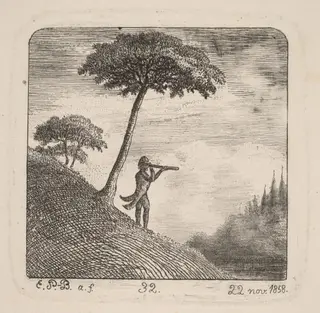 The Tourist, by Emmanuel Phélippes-Beaulieu, ink, 1858