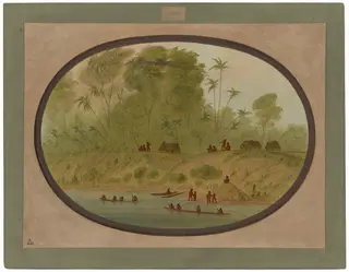 A Small Lengua Village, Uruguay, by George Catlin, oil, 1862