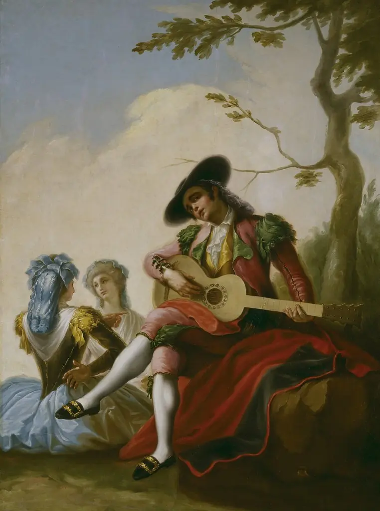 Majo with a Guitar, by Ramón Bayeu, oil, 1790