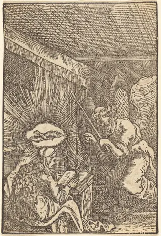 The Annunciation, by Albrecht Altdorfer, ink, 1513