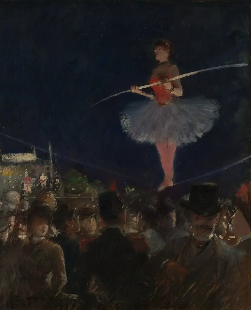 Tight-Rope Walker, by Jean-Louis Forain, oil, 1893