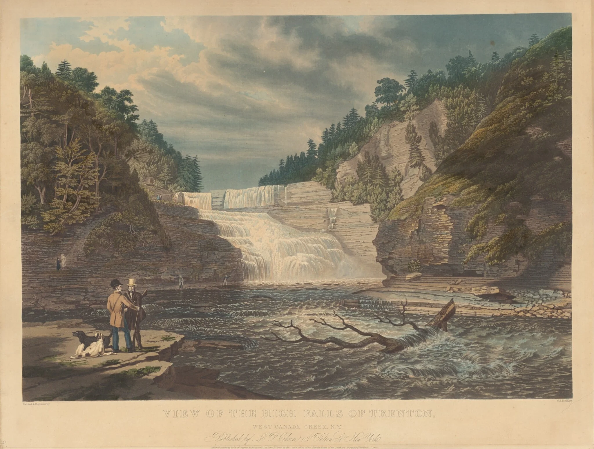 View of the High Falls of Trenton: West Canada Creek, N.Y., detail