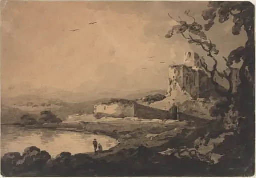 Landscape, by William Gilpin, ink, 1764