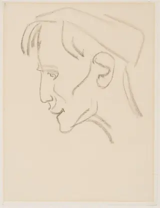 Head of man with cap, by Henri Gaudier-Brzeska, 1912