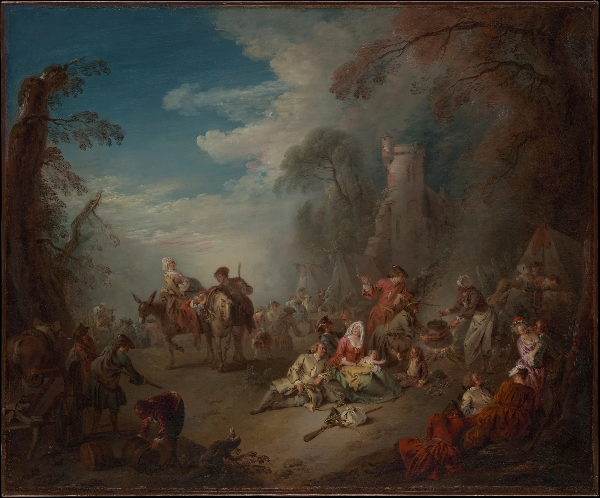 Troops at Rest, detail