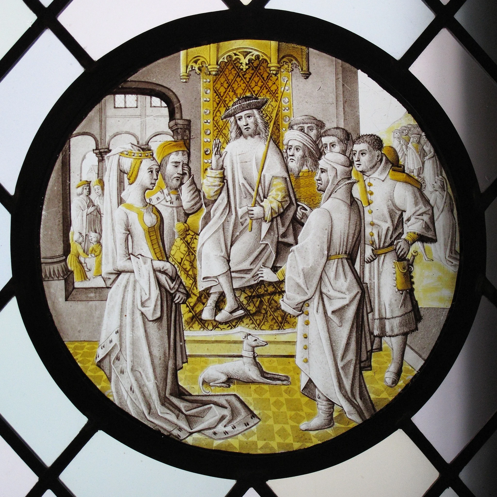 Roundel with Susanna In Judgement, detail