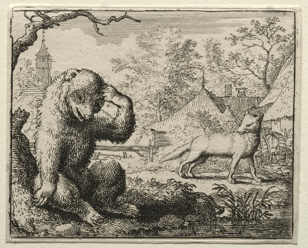 Reynard the Fox:  Reynard Chides the Injured Bear, by Allart van Everdingen, 1662