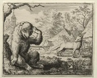 Reynard the Fox:  Reynard Chides the Injured Bear, by Allart van Everdingen, 1662