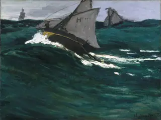 The Green Wave, by Claude Monet, oil, 1865