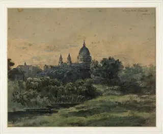 St. Paul's Cathedral from Lambeth Marsh, by Patrick Nasmyth, watercolor, 5
