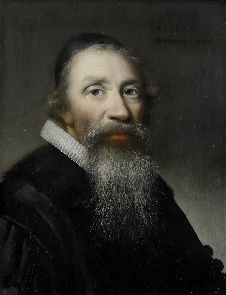 Portrait of a man, probably a clergyman, by Anthonie Palamedesz, oil, 1650