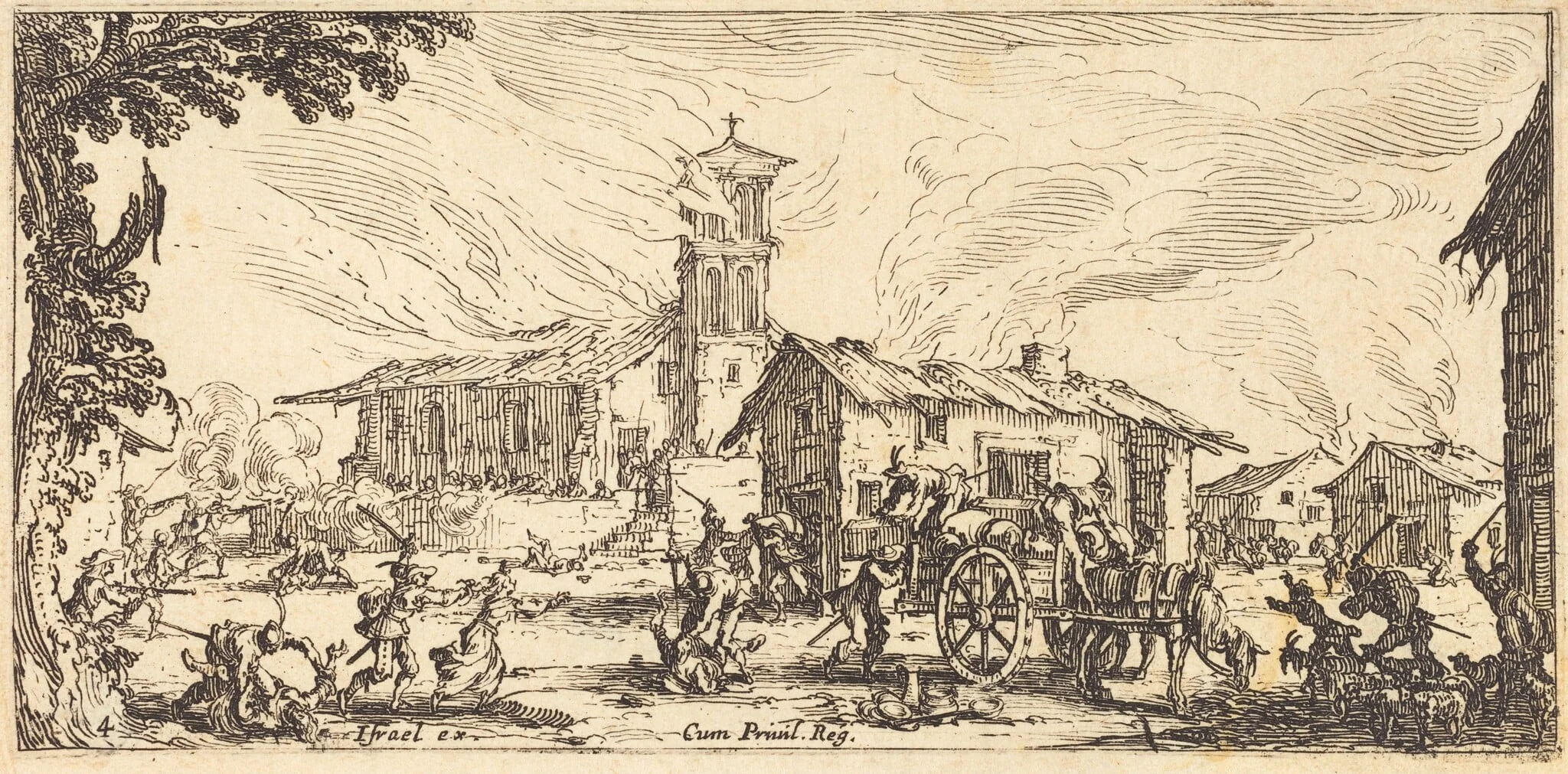 Ravaging and Burning a Village, detail