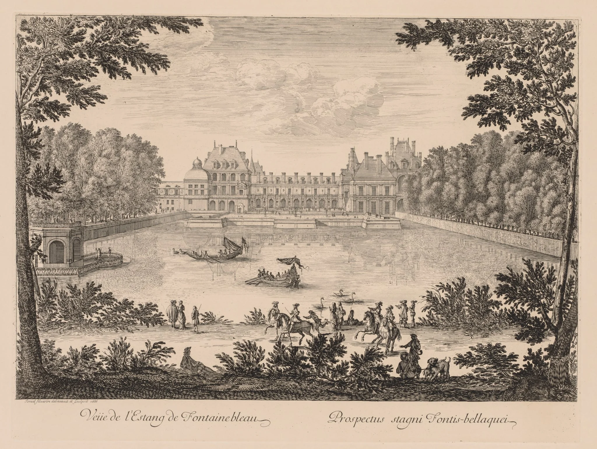 Vue de l'Etang de Fontainebleau, detail