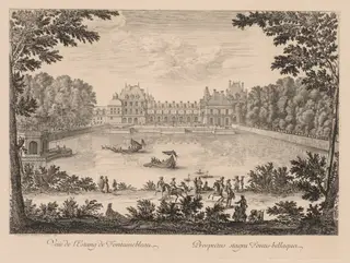Vue de l'Etang de Fontainebleau, by Israël Silvestre, 1666