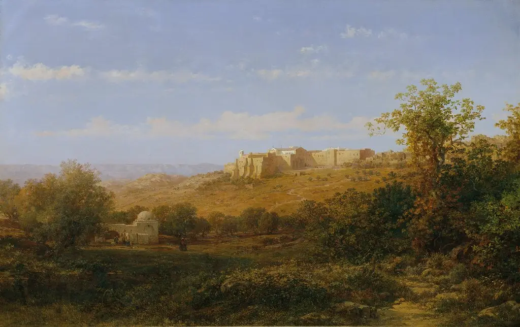 Kloster in Bethlehem, by Bernhard Fiedler, oil, 1892