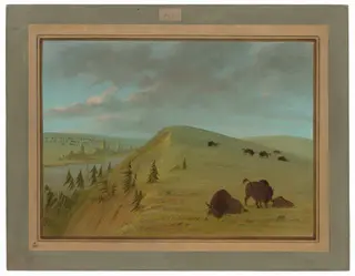 Cedar Bluffs, by George Catlin, oil, 1865