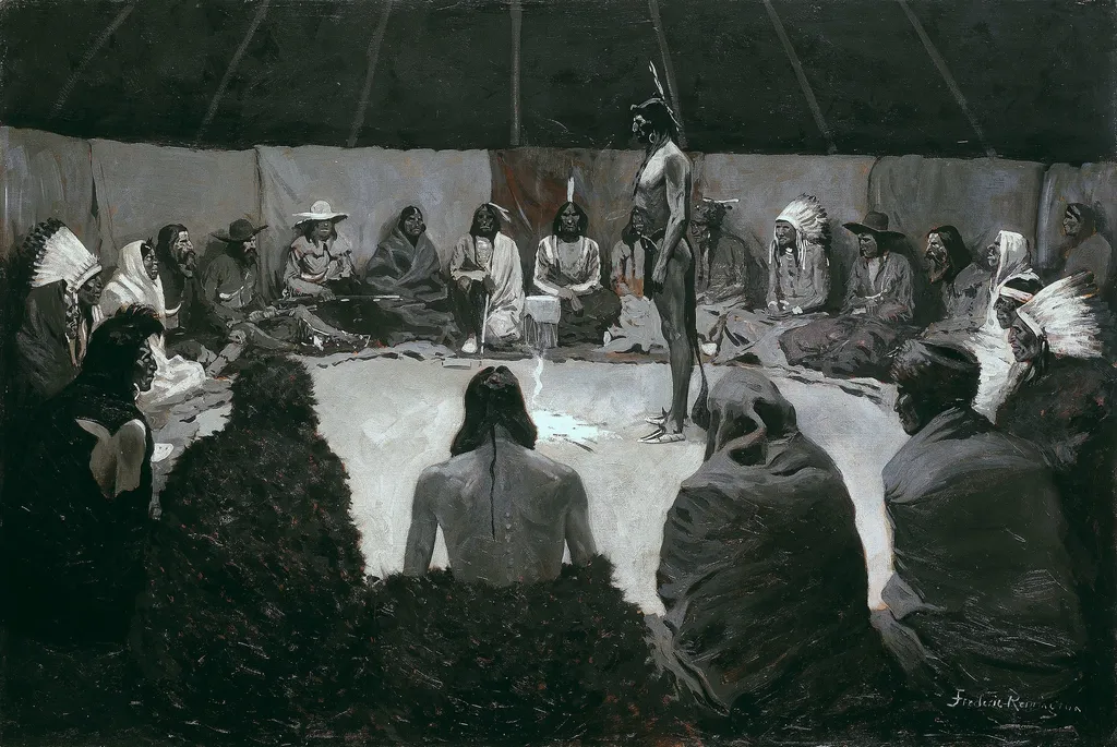 I Will Tell the White Man, by Frederic Remington, oil, 1900