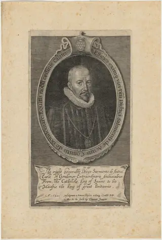 Diego Sarmiento de Acuna, Count of Gondomar, by Simon van de Passe, ink, 1621