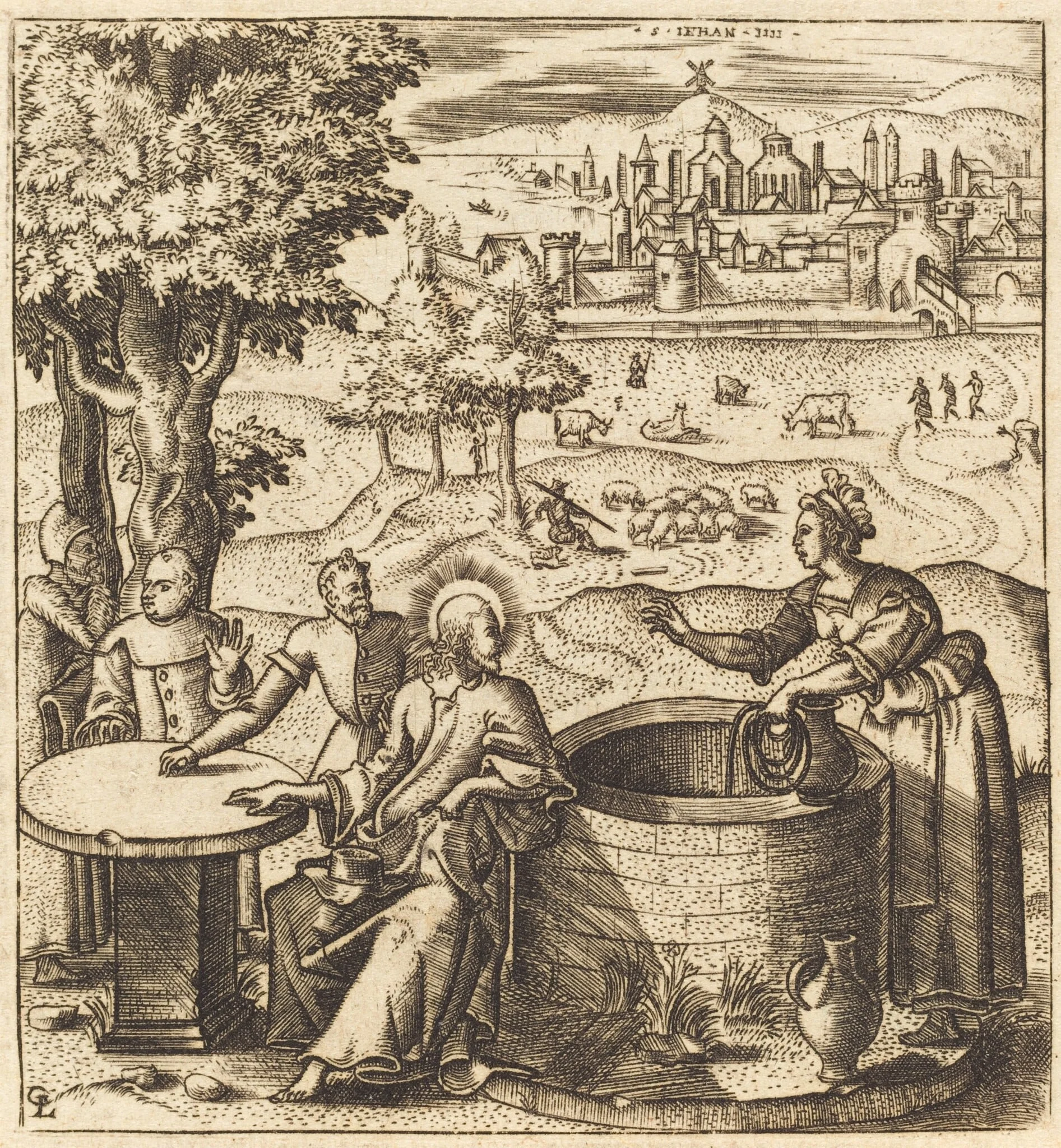 Christ and the Woman of Samaria, detail