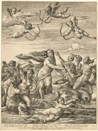 The Triumph of Galatea, by Hendrick Goltzius, ink, 1592
