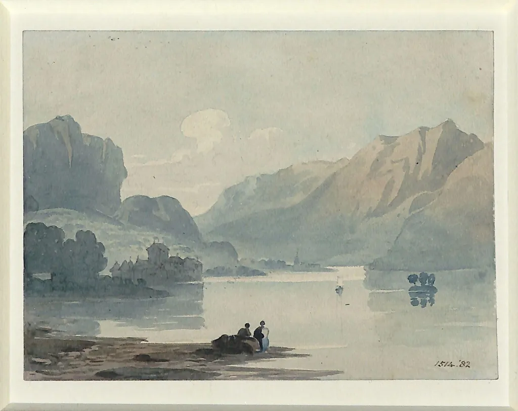 Castle of Chillon, on the Lake Geneva, by John Varley, watercolor, 1800