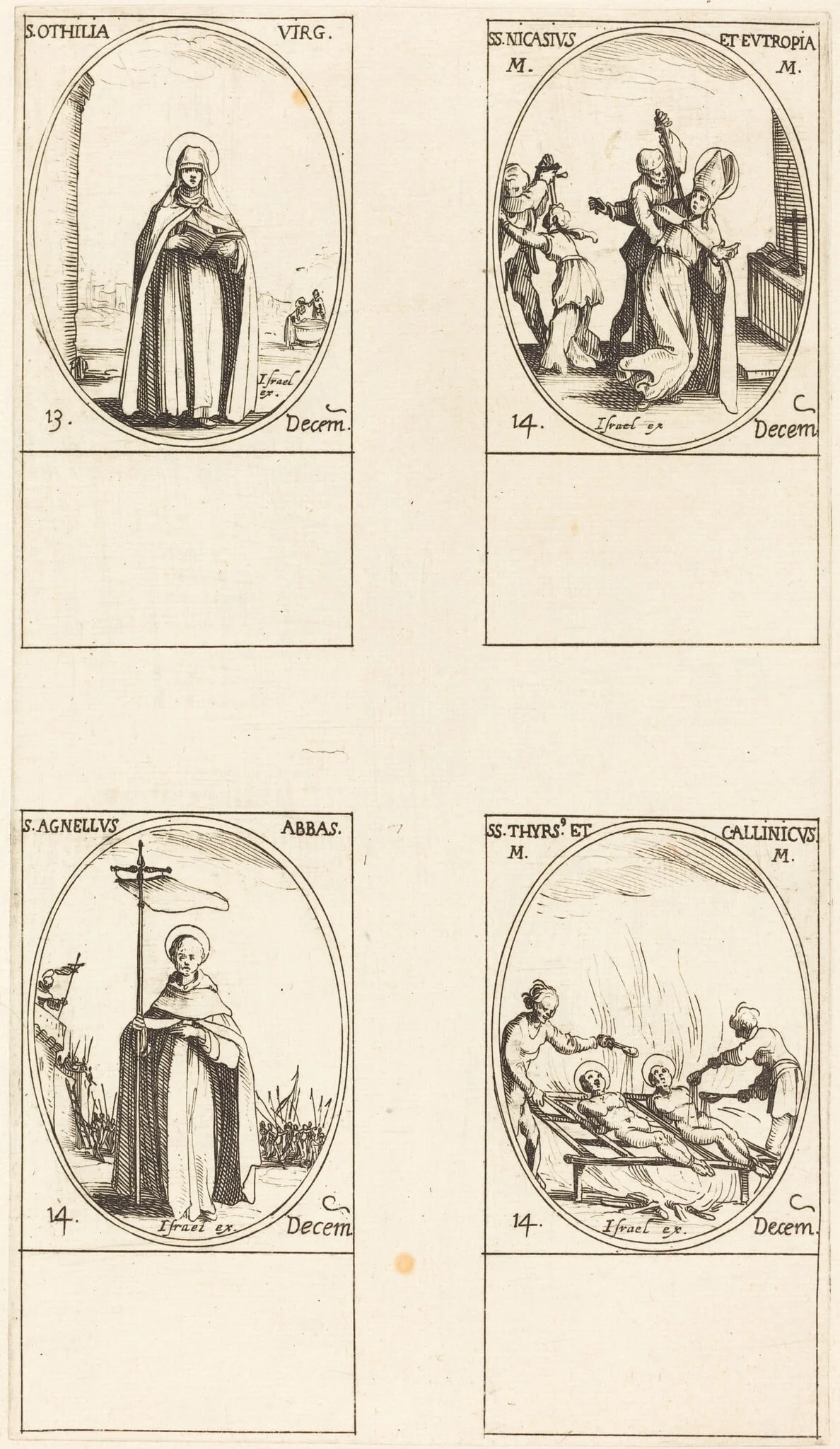 St. Othilia; Sts. Nicasius & Eutropia; St. Agnelus; Sts. Thyrsus & Callinicus, detail