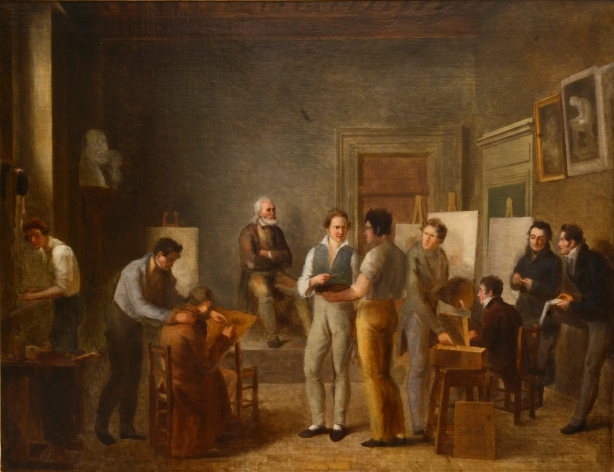La Classe de peinture à l’école de dessin de Lyon by Jean-Marie Jacomin, detail