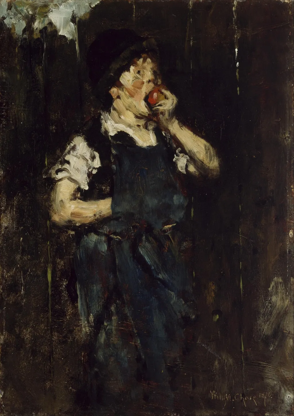 The Apprentice (Boy with Apple), by William Merritt Chase, oil, 1888