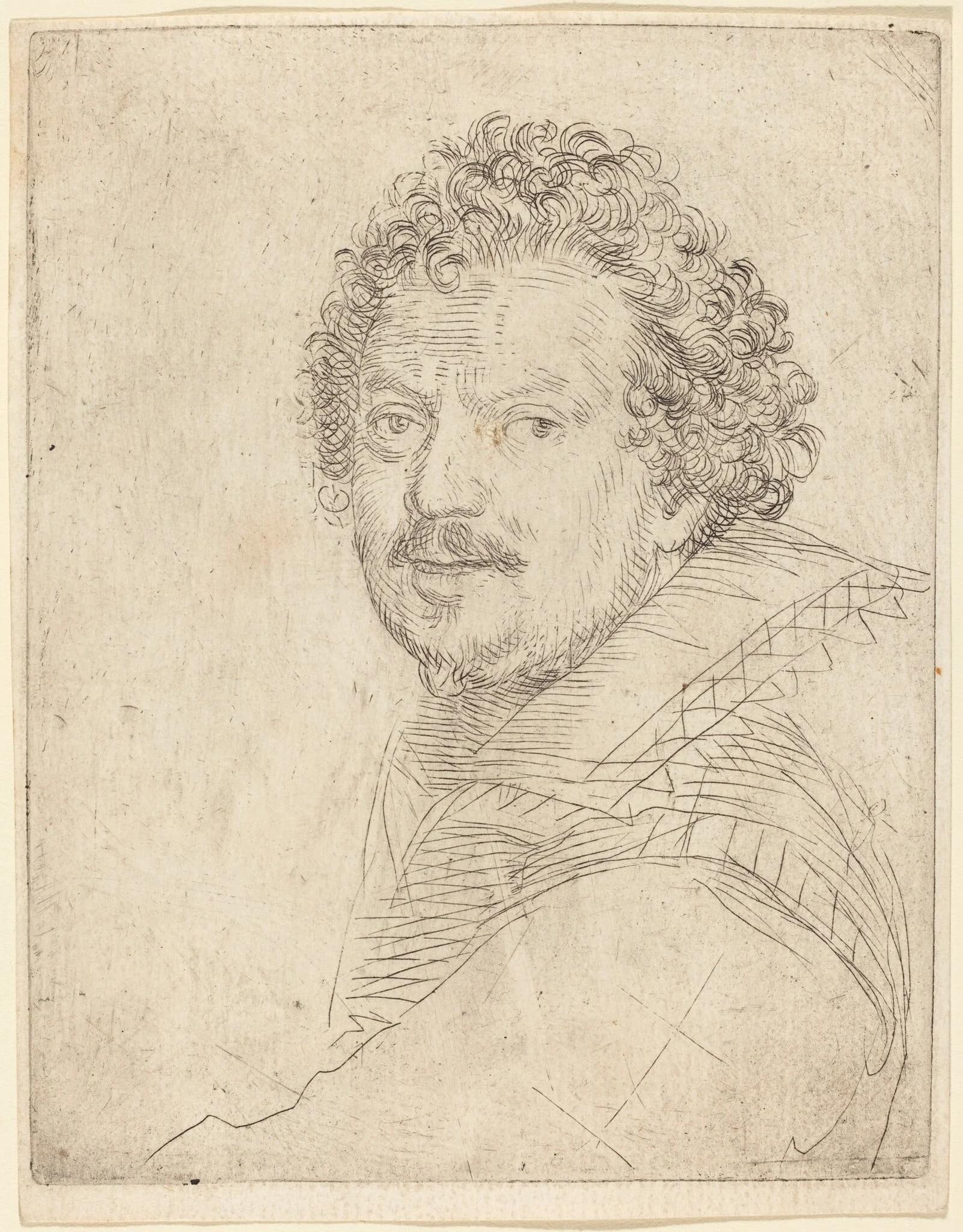 A Man with a Moustache and Goatee, Facing Forward, detail