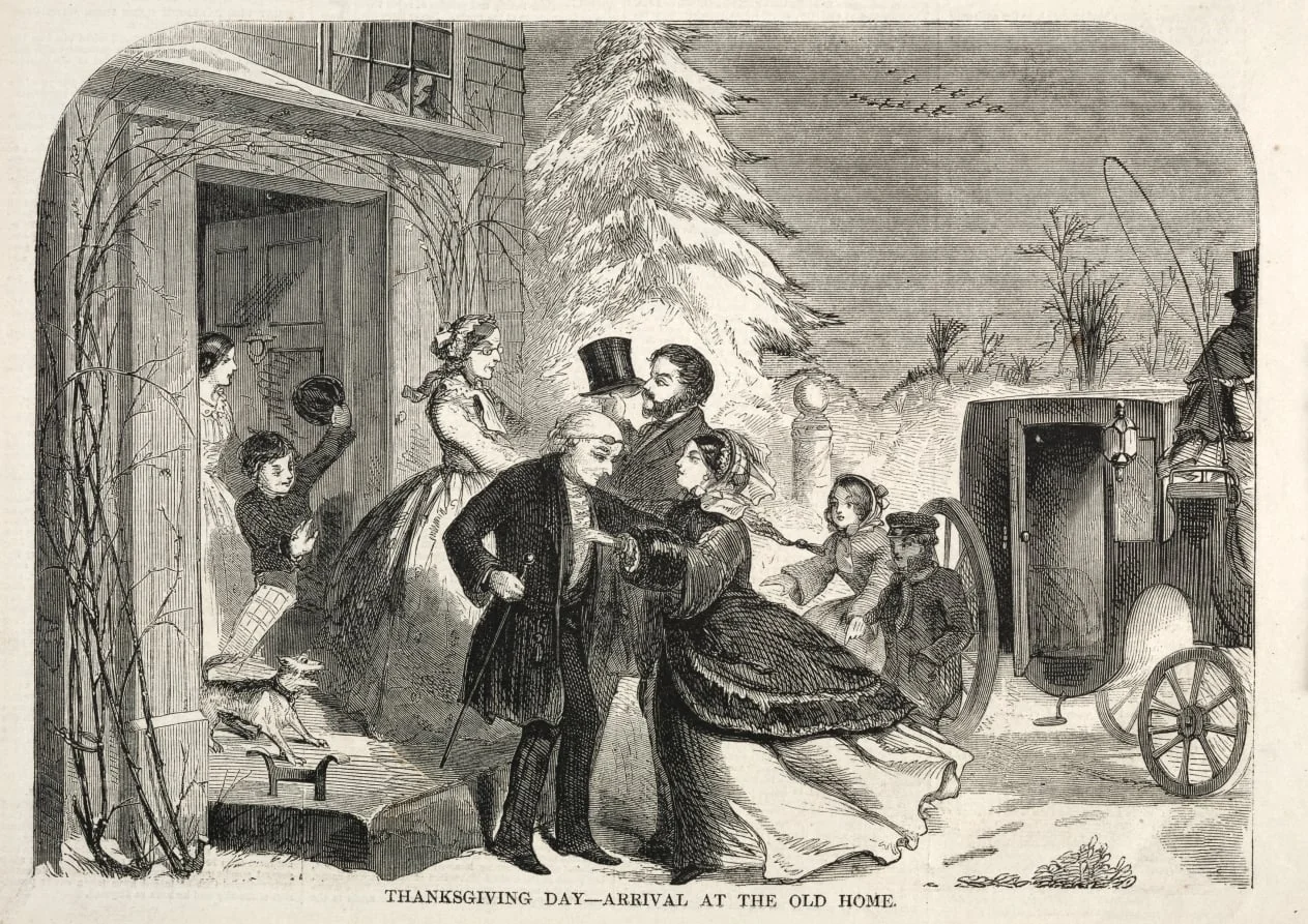 Thanksgiving Day - Arrival at the Old Home, detail