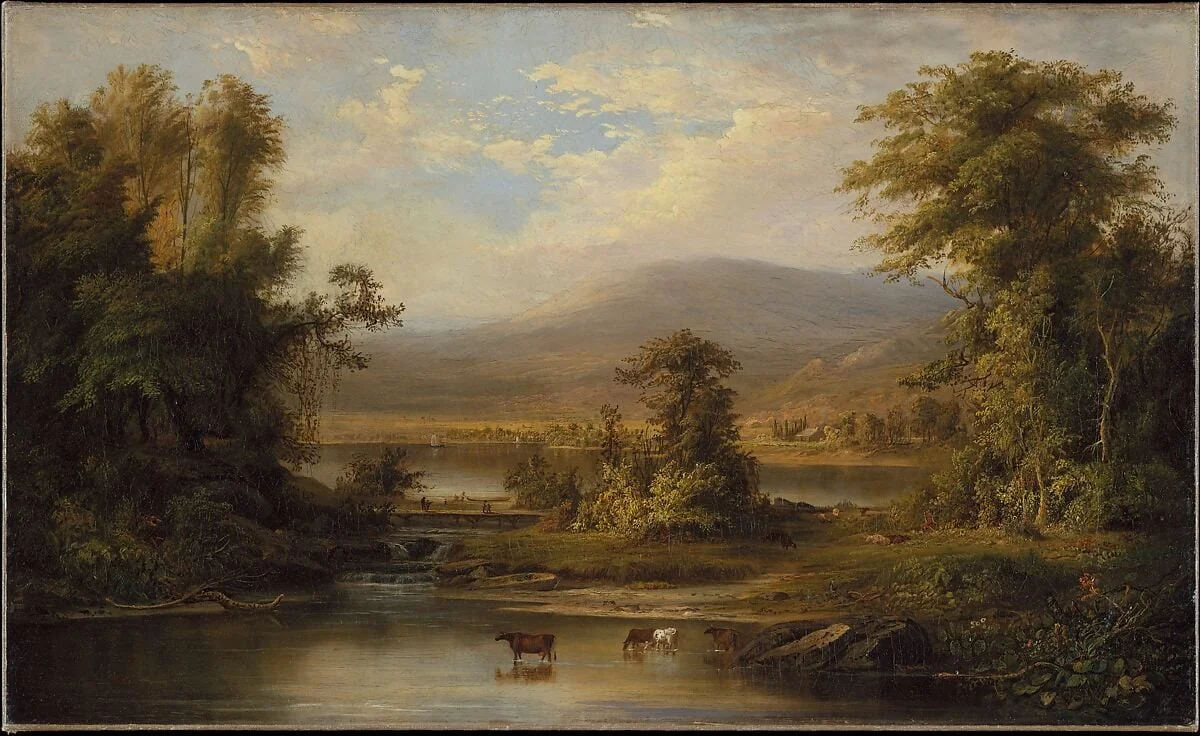 Landscape with Cows Watering in a Stream, detail