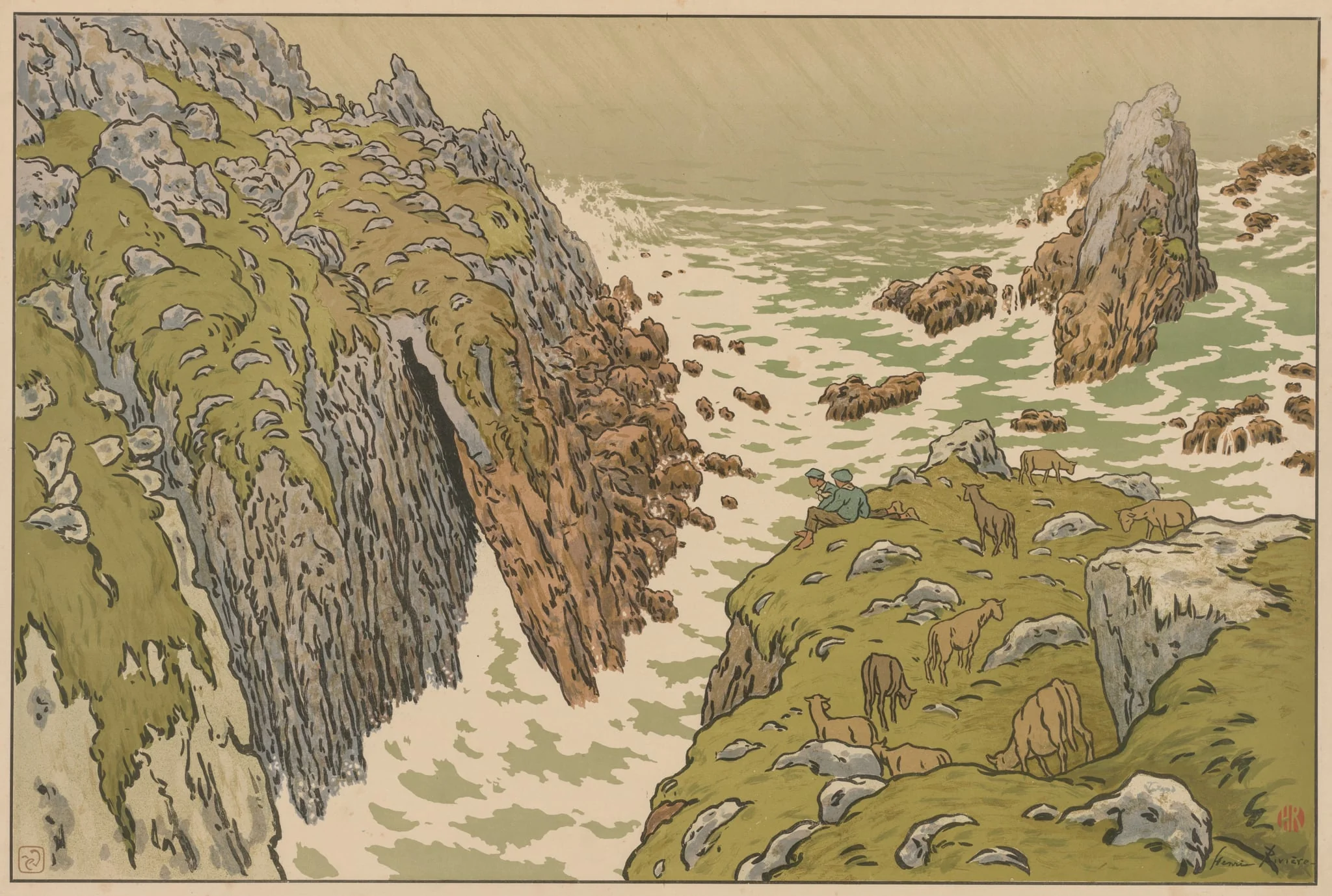 Aspects of Nature: The Cliff, detail