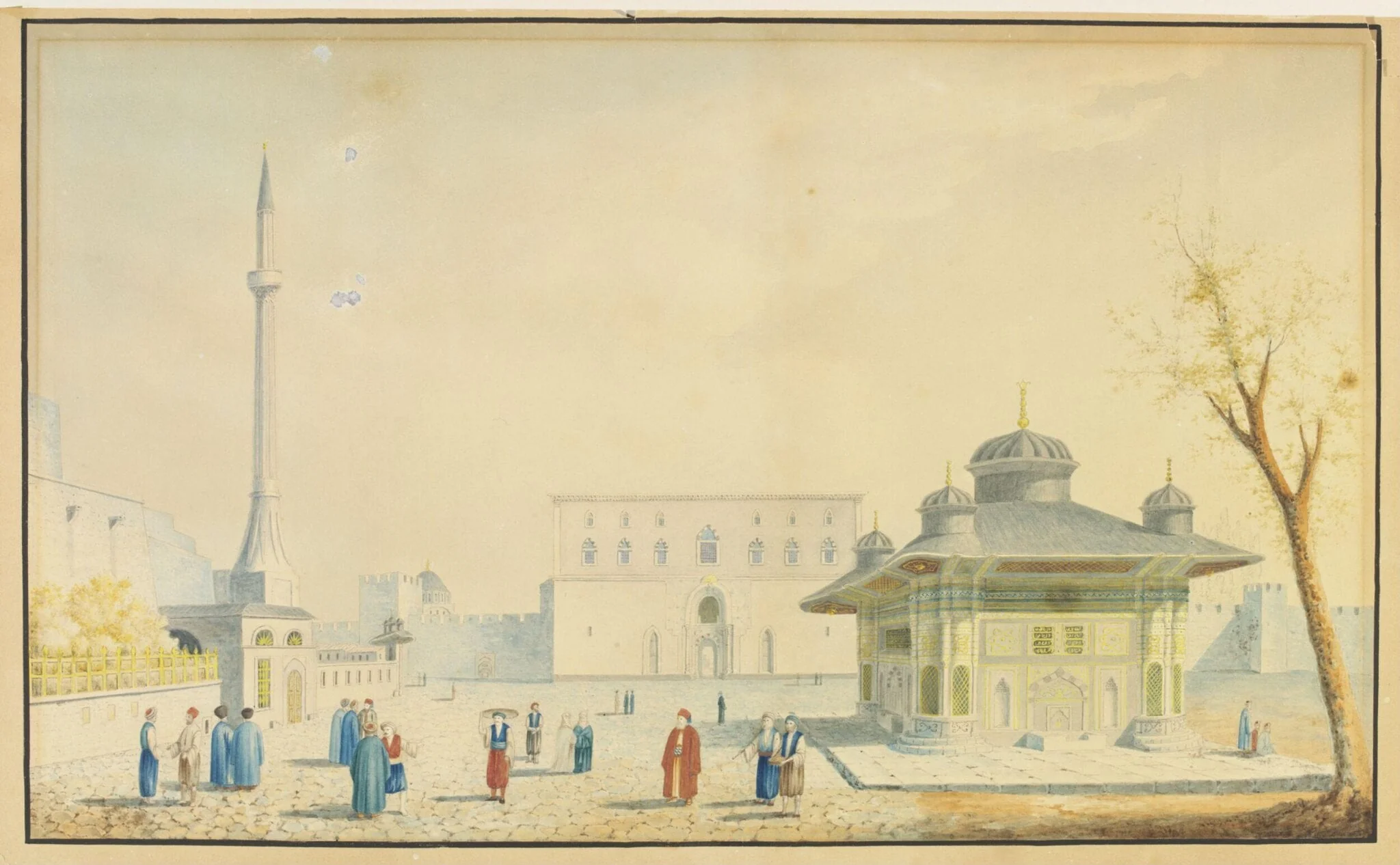 The Bab-i Hümayün or Imperial Gate of Topkapi Sarayi, with the Fountain of Sultan Ahmet III, detail