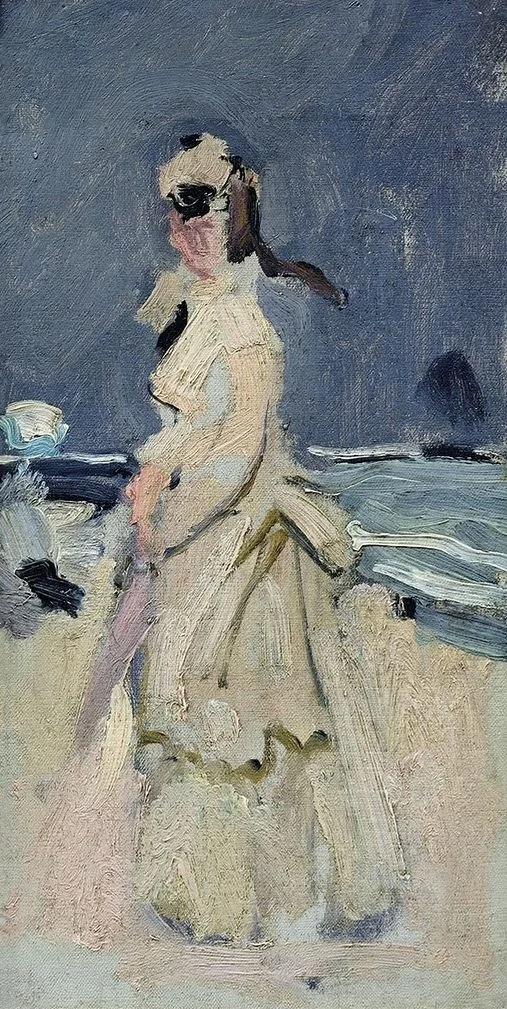Camille sur la plage, detail