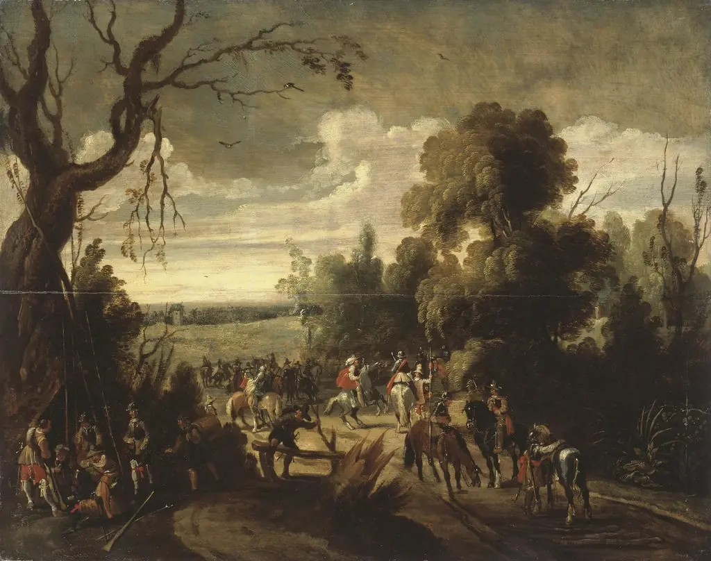 Rest of Cavalrymen, by Sebastiaen Vrancx, oil, 1618
