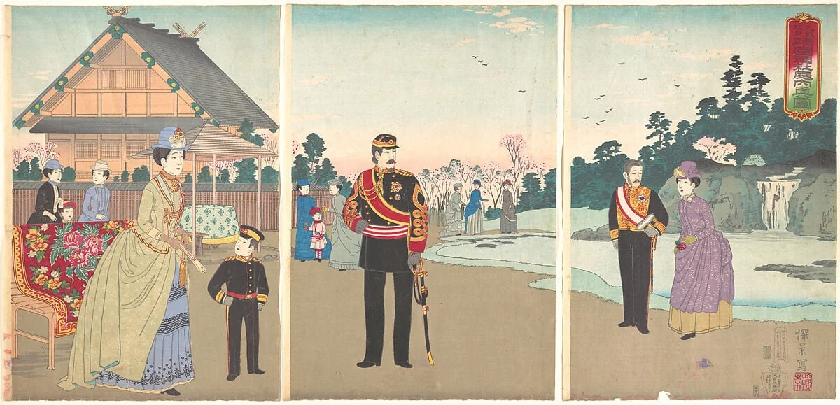 九段坂上靖国神社庭内真図|True View of the Courtyard of Yasukuni Shrine at Kudan Sakaue (Kudan Sakaue Yasukuni jinsha teinai shin zu), detail